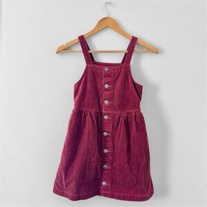 Cat & Jack Burgundy Corduroy Button-Down Dress Size M (8)
